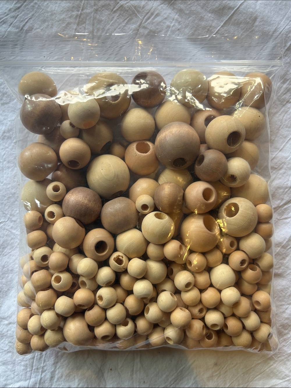 Wood beads.